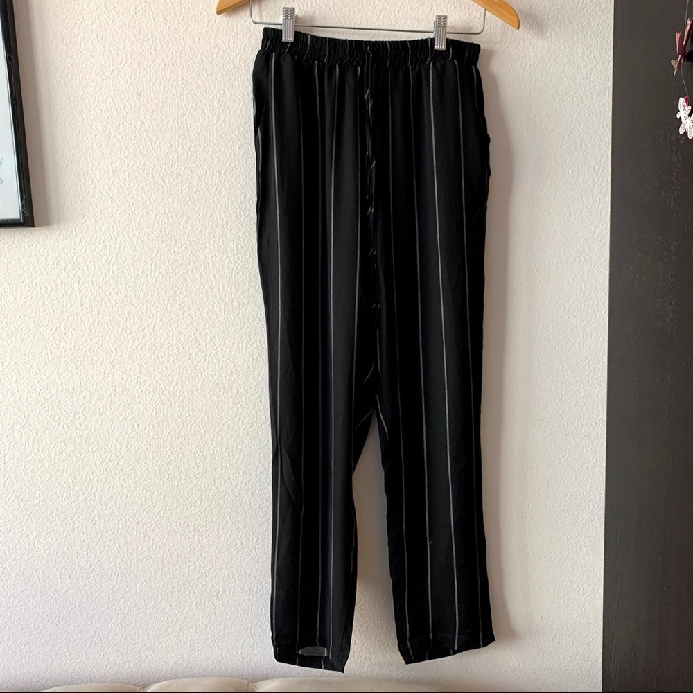 Loose Semi-Sheer Striped Pants